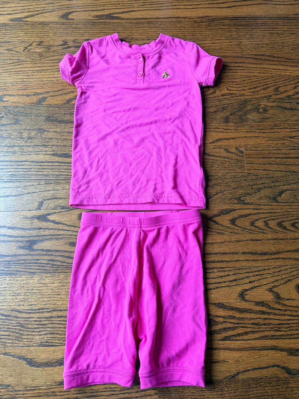 Baby Gap Girls Pink Pajama Set Size 4 Years Short Sleeve Top & Capri Pants